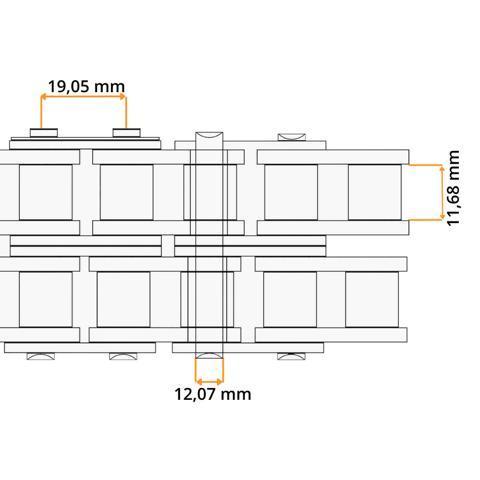 Gekröpftes Glied 12 B-2 Edelstahl mit Splint JWIS