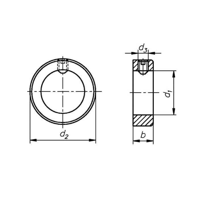 Stellring 140 x 200 x 28 mm DIN 705 Form A Stahl mit Gewindestift