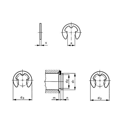 24 mm Sicherungsring DIN 6799 Sprengring Welle