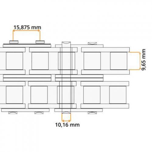 Rollenkette 10 B-2 (5/8'' x 3/8'') JWIS