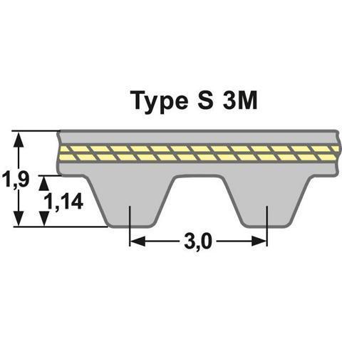 Zahnriemen 100 S3M 156 (10 mm Breit)