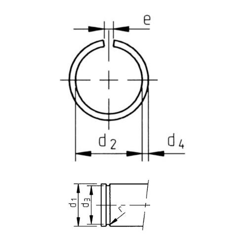 20 mm Runddraht Sprengring für Wellen Form A DIN 7993