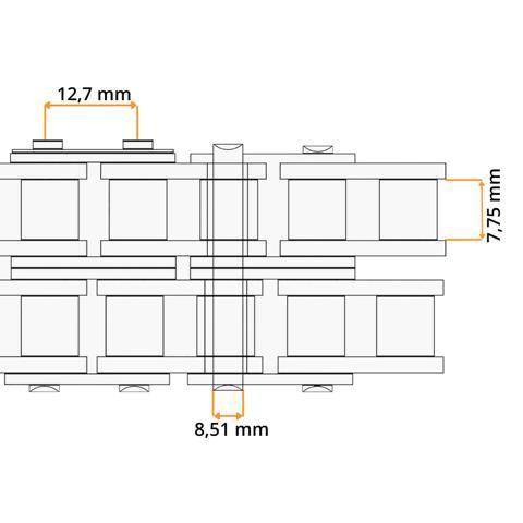 Rollenkette 08 B-2 (1/2'' x 5/16'') JWIS