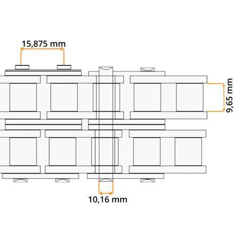 Rollenkette 10 B-2 (5/8'' x 3/8'')