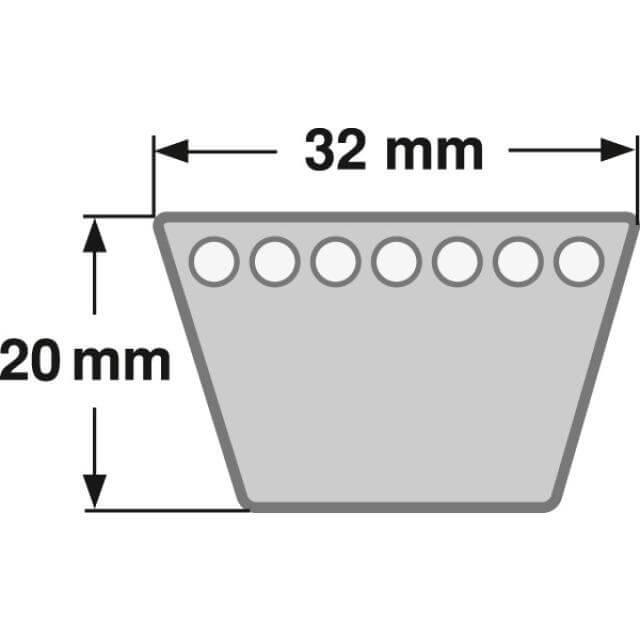 Keilriemen 32 x 3000 Li - D 118 DIN 2215 ConCar