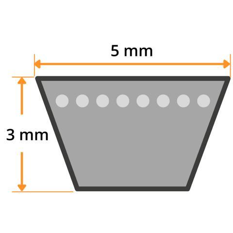 Keilriemen 5 x 600 Li DIN 2215