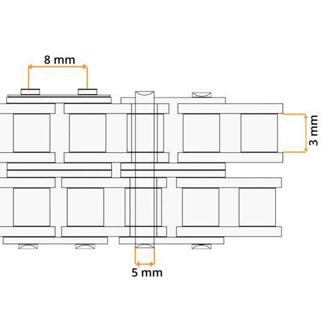 Rollenkette 05 B-2 (8 x 3 mm)