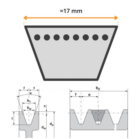 Riemenscheibe / B = 25,50 mm / Ø Riemenscheibe Außen = 80 mm