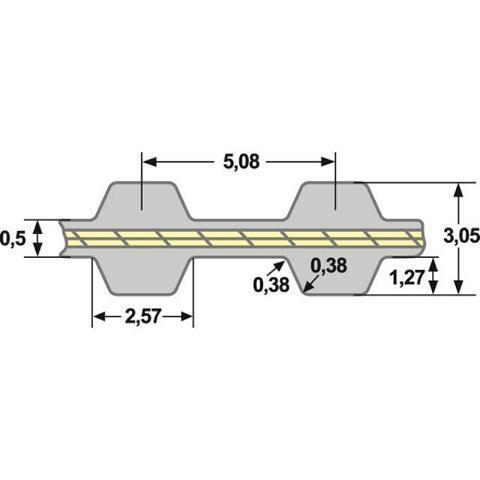 Doppelzahnriemen 220 DXL 025 (6,35 mm Breit)