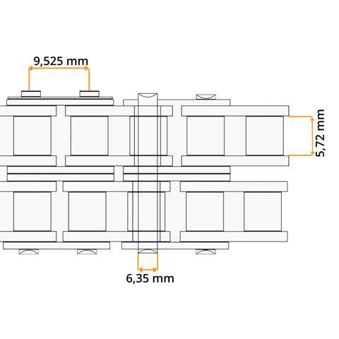 Rollenkette 06 B-2 (3/8 x 7/32'') Elite