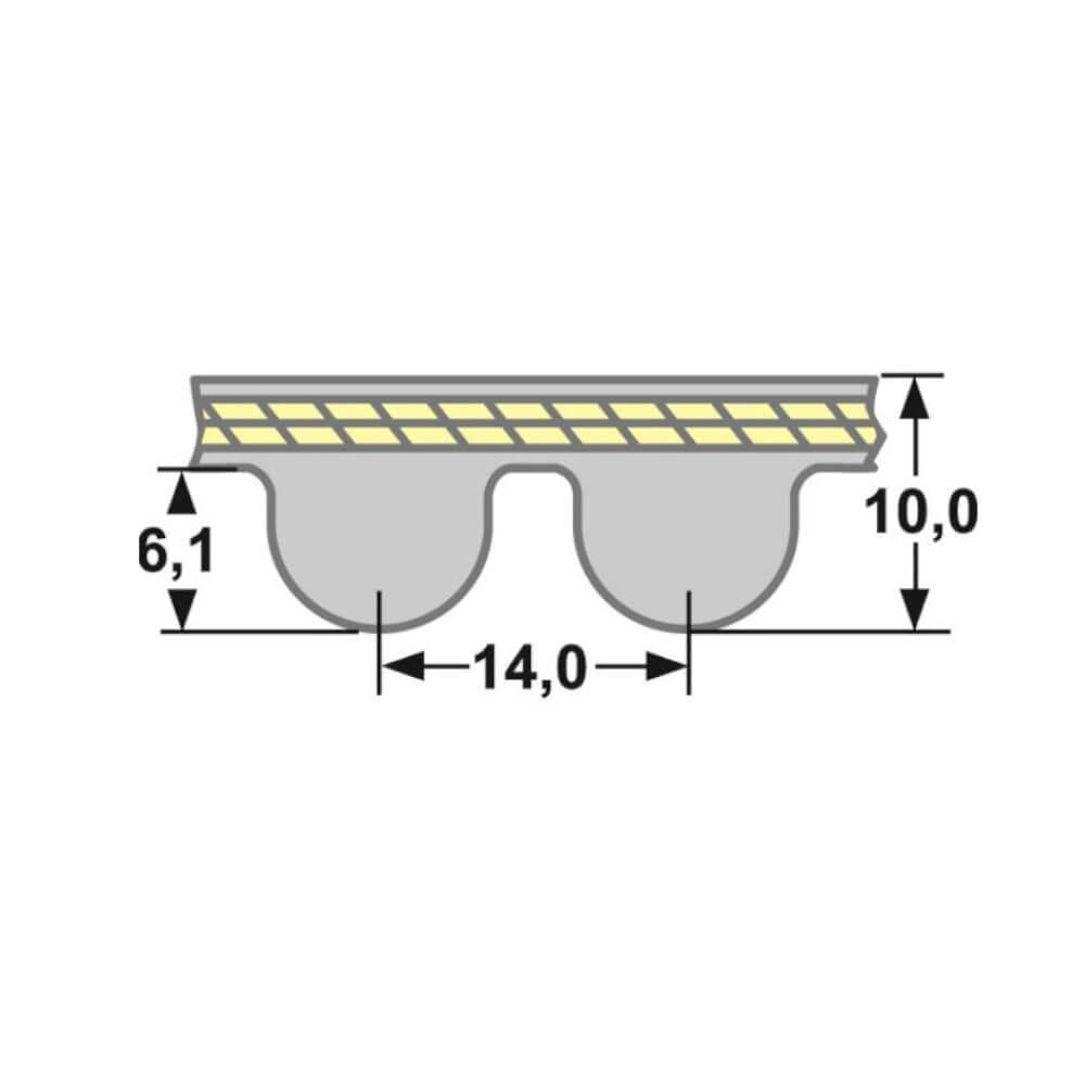 Zahnriemen HTD 1288-14M-115 mm SWR