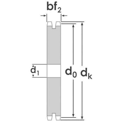 Kettenradscheibe KS 08 B-2 Z=26 (1/2 Zoll x 5/16 Zoll)