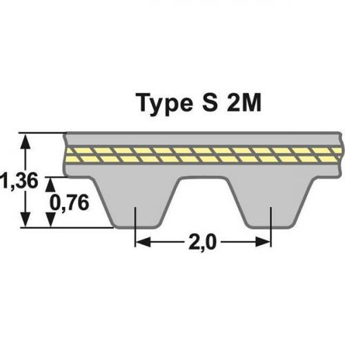 Zahnriemen Meterware S2M - 6 mm Neoprene/Glas