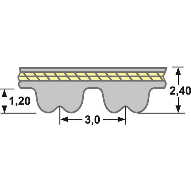 Zahnriemen 375-RPP3-9 mm