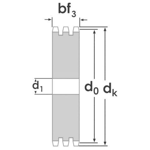 Kettenradscheibe KS 12 B-3 Z=18 (3/4 Zoll x 7/16 Zoll)