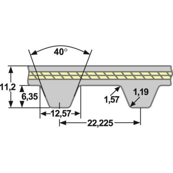 Zahnriemen Meterware XH - 50,8 mm PU/Stahl