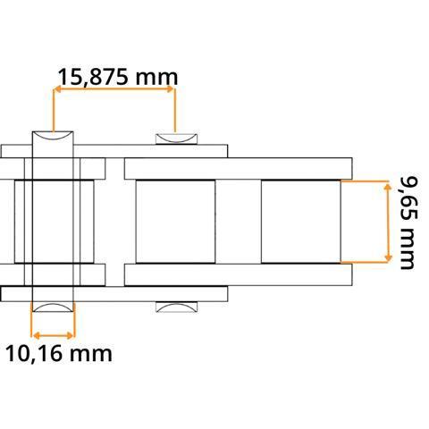 Rollenkette 10 B-1 (5/8'' x 3/8'') Ecoplus