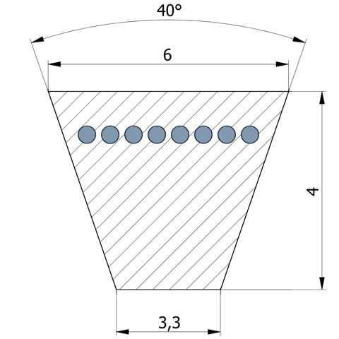 Keilriemen 6 x 600 Li DIN 2215