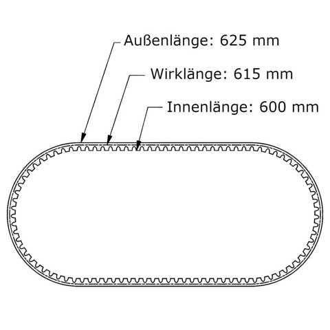 Keilriemen 6 x 600 Li DIN 2215