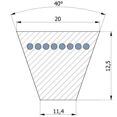Keilriemen 20 x 6500 Li Klassischer Keilriemen DIN 2215 V-Belt
