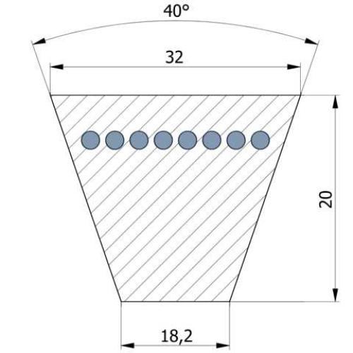 GATES Hi-Power Keilriemen 32 x 3150 Li  D124