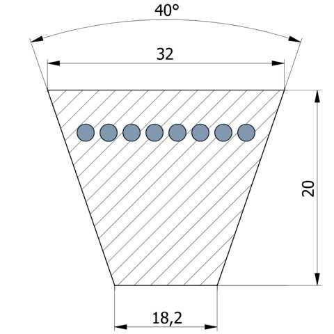 Keilriemen 32 x 6000 Li - D 236 DIN 2215 ConCar