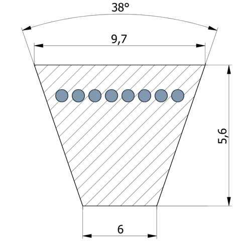 Kupplungsriemen 3L - 130 - Aussenlnge 330 mm