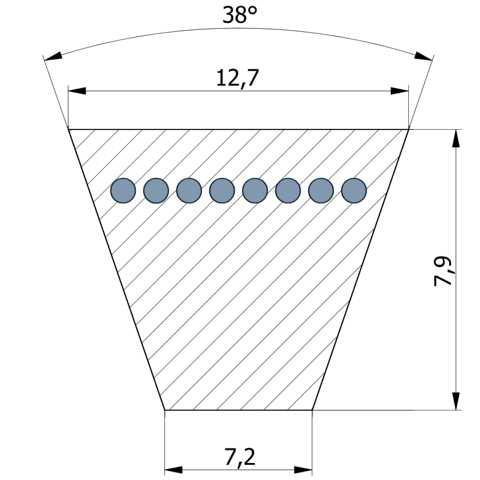 Kupplungsriemen 4L - 905 - Aussenlnge 2298,7 mm