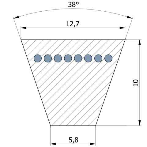 Keilriemen XPA 1800 Lw - AVX 13 x 1818 La DIN7753 V-Belt