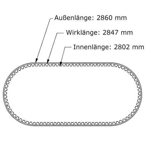 Keilriemen XPA 2847 Lw Gates Quad-Power4