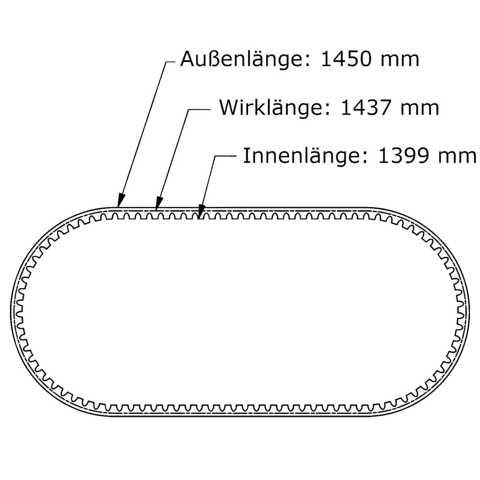 Keilriemen XPZ 1437 Lw - AVX 10 x 1450 La DIN7753 V-Belt