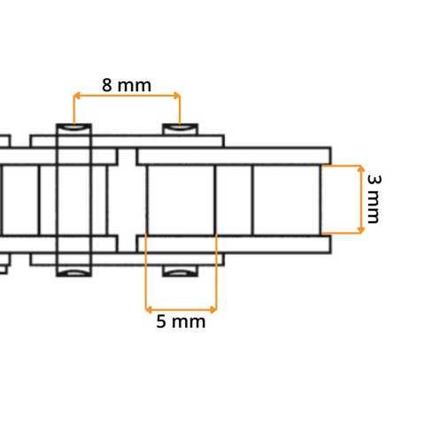 Rollenkette 05 B-1 (8 x 3 mm)
