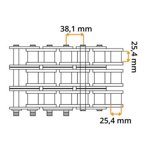Rollenkette 24 B-3 (1 1/2'' x 1'') Elite