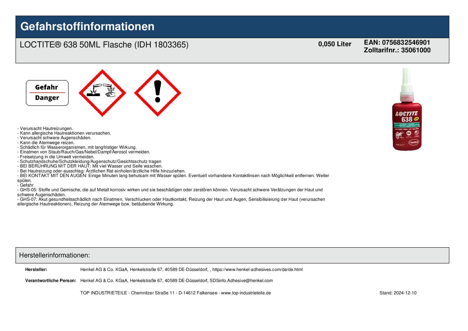 LOCTITE� 638 50ML Flasche (IDH 1803365)
