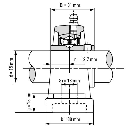 Stehlager UCP 202 - 15 mm Welle