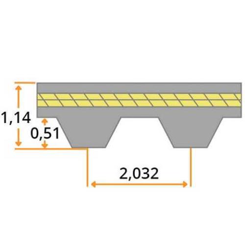 Zahnriemen 103 MXL 019 (4,763 mm Breit)