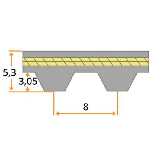 Zahnriemen 200 S8M 1200 (20 mm Breit)