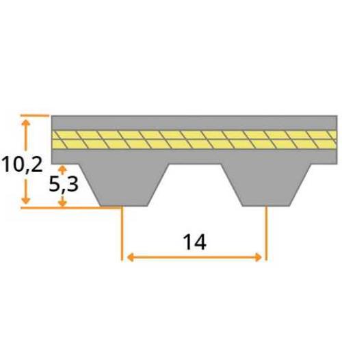 Zahnriemen 550 S14M 2590 (55 mm Breit)