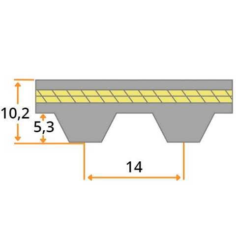 Zahnriemen 500 S14M 2800 (50 mm Breit)