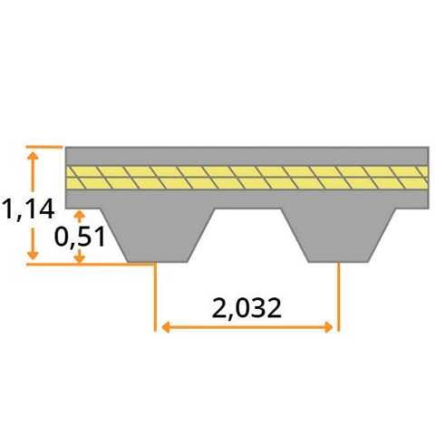 Zahnriemen 280 MXL 019 (4,763 mm Breit)