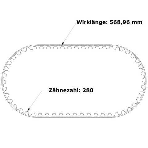 Zahnriemen 280 MXL 019 (4,763 mm Breit)