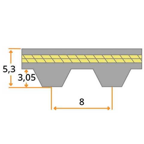 Zahnriemen 500 S8M 2240 (50 mm Breit)