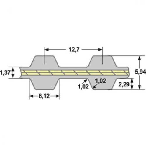 Doppelzahnriemen 1700 DH 075 (19,05 mm Breit)