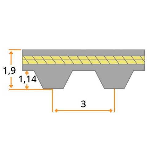 Zahnriemen 60 S3M 1260 (6 mm Breit)