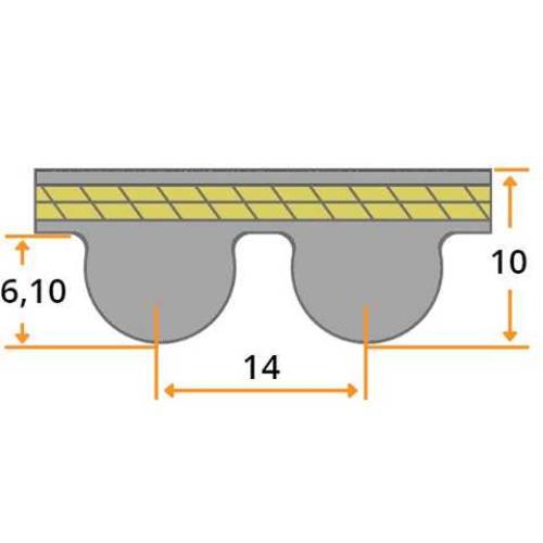 Zahnriemen HTD 1610-14M-40 mm TorquePlus-XT2