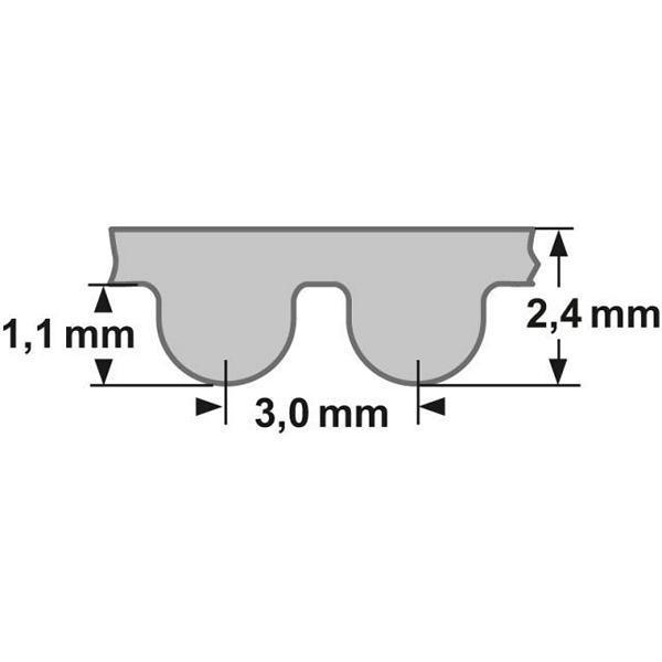 Long Length PowerGrip� Zahnriemen LL GT 3MR 15 GLASS