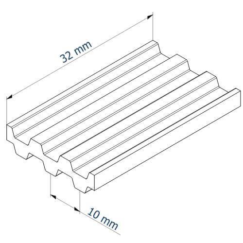 PU Zahnriemen 1800-DT10-32 doppelt verzahnt
