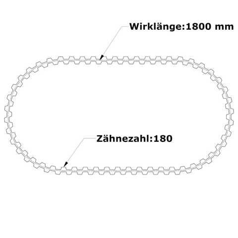 PU Zahnriemen 1800-DT10-32 doppelt verzahnt