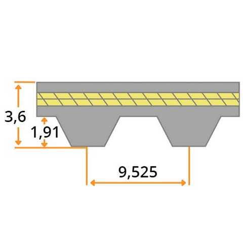 PU Zahnriemen 390 L-PU - 075